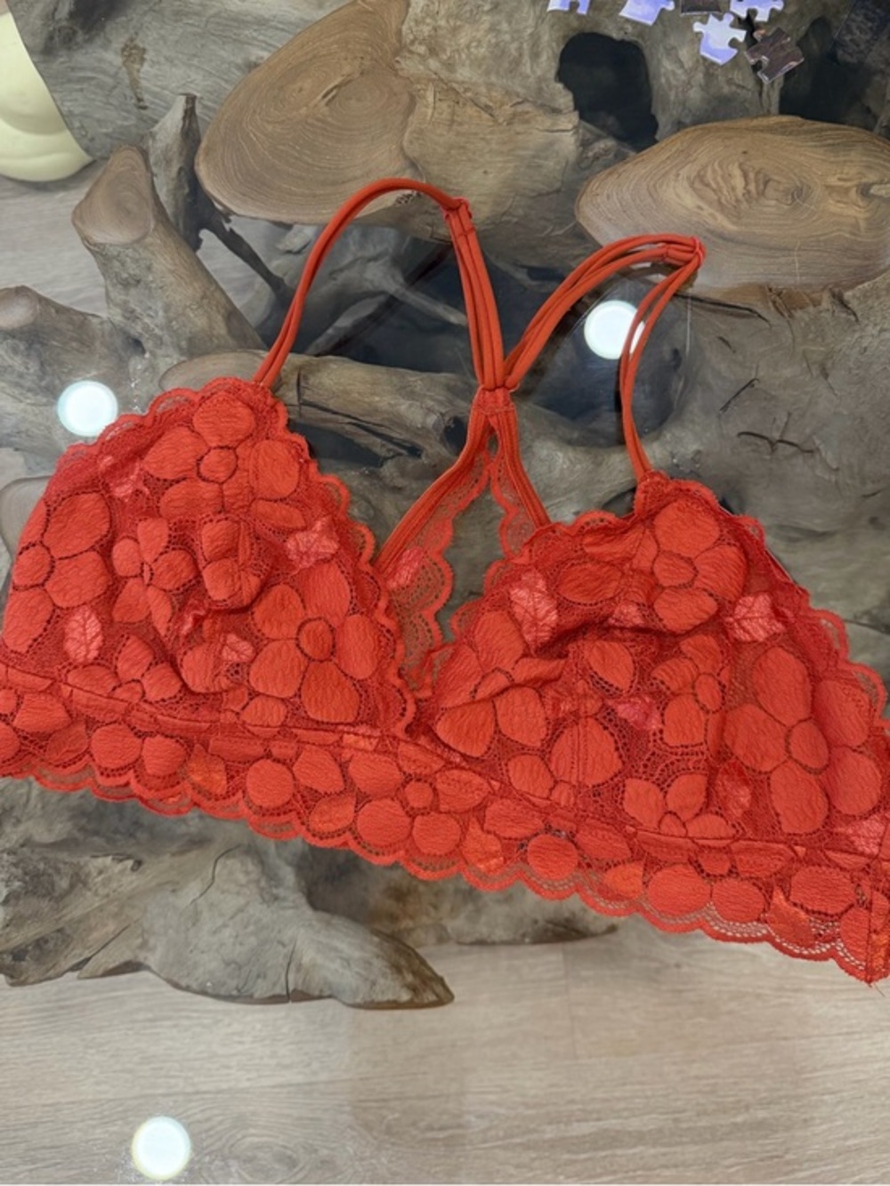 Aerie orange red bralette